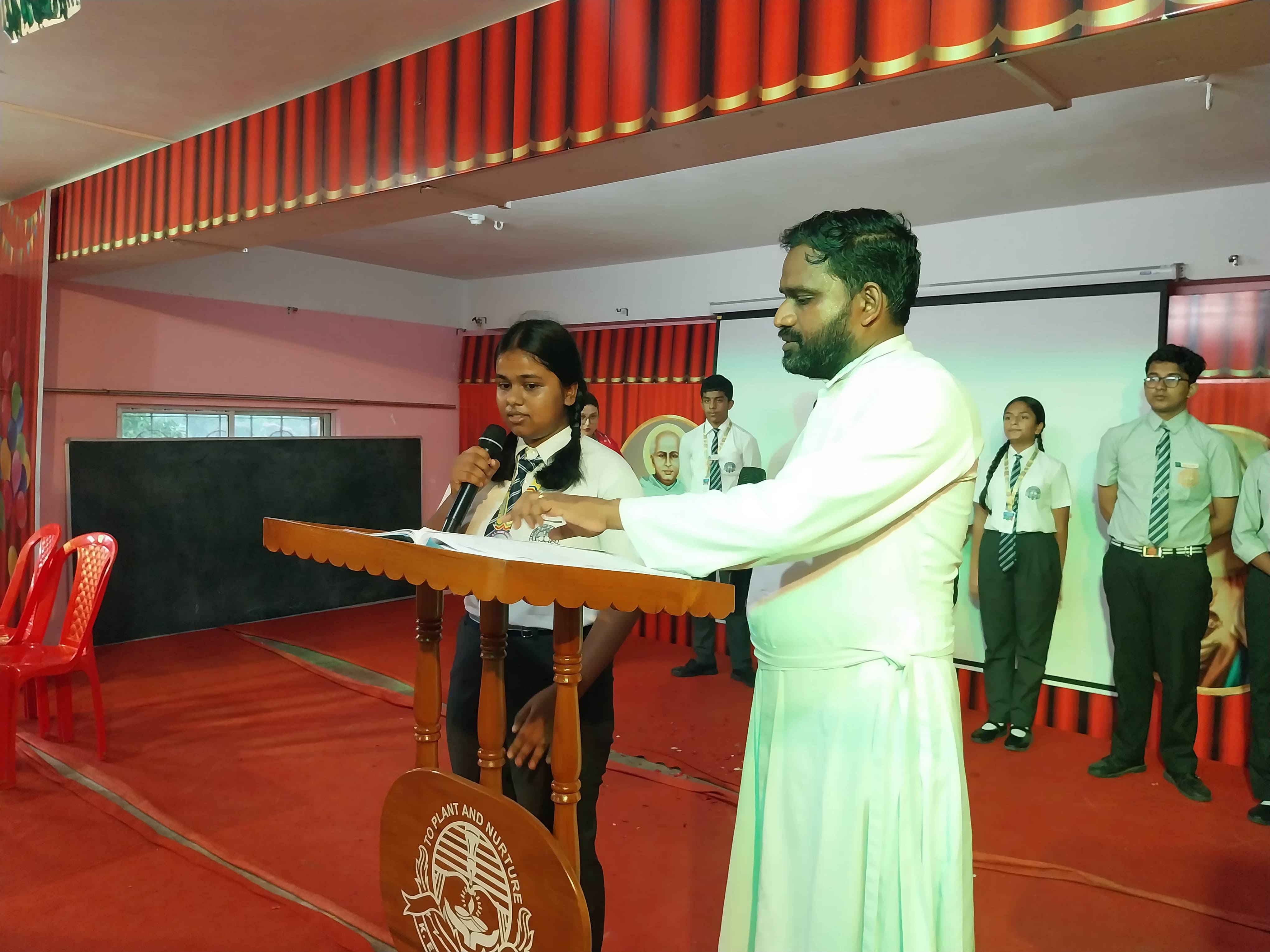 Student leaders during the investiture ceremony